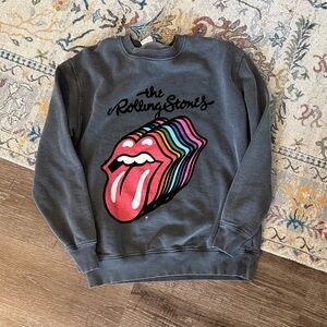 Zara Rolling Stones Graphic Girls Sweater - Gray